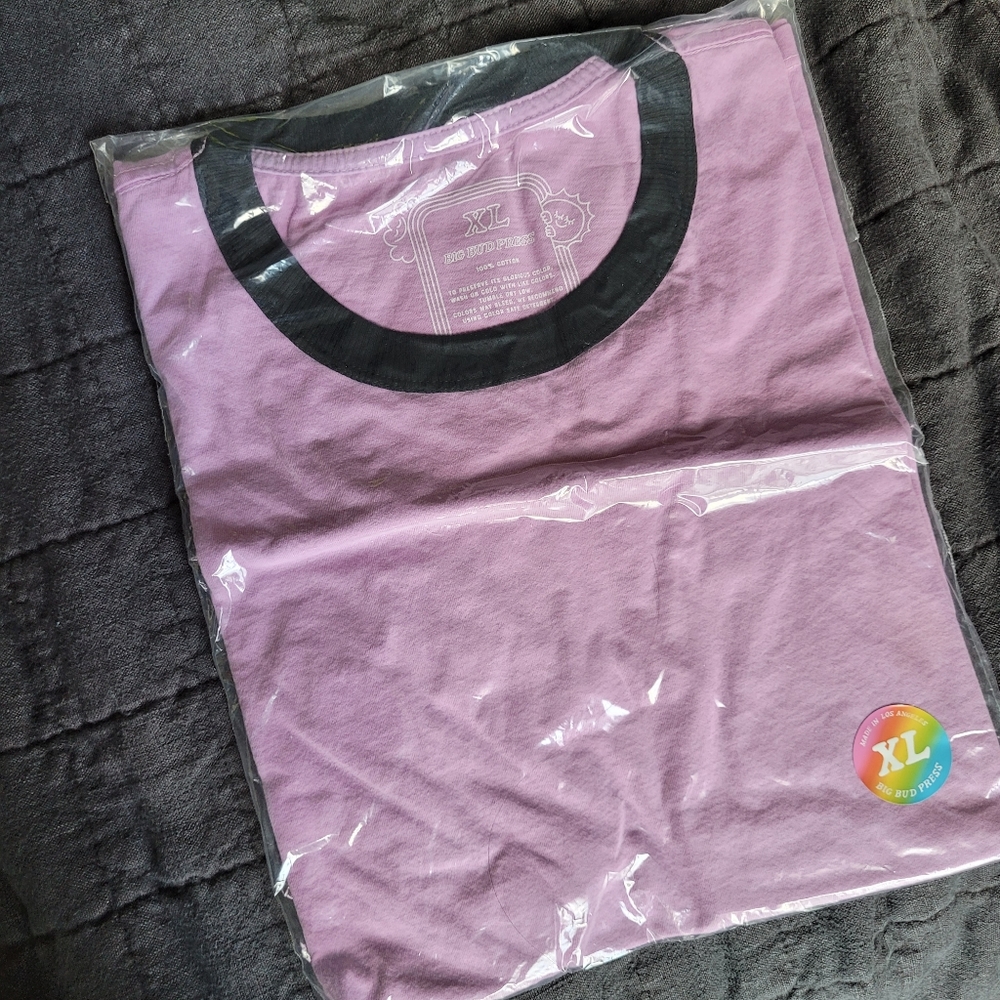 Big Bud Press Ringer Tee in Lilac XL